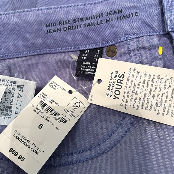 NEW * LANDS END Iris Straight Leg Jeans Size 6 - Picture 6 of 6